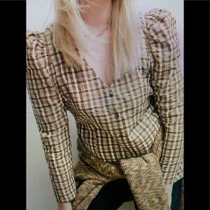 NWT Madewell 8 Westover top in Sandown plaid